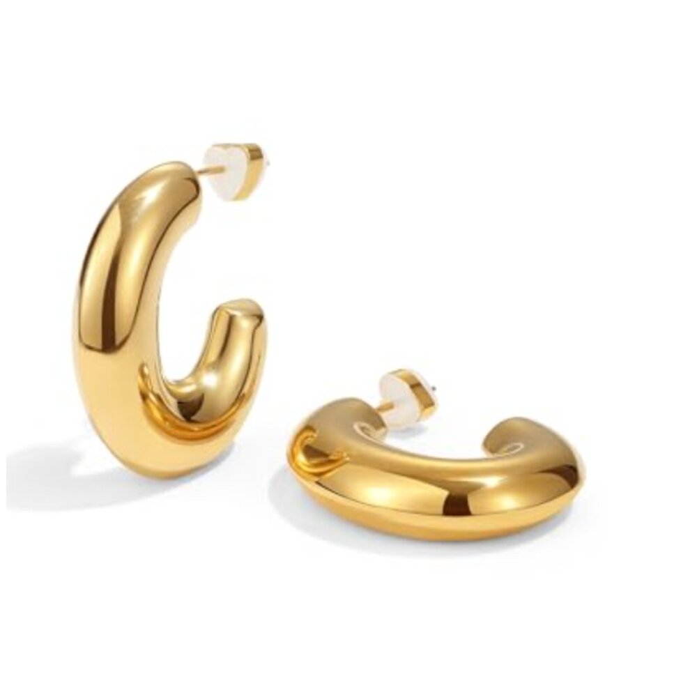Elegant Anthro Gold Hoop Earrings